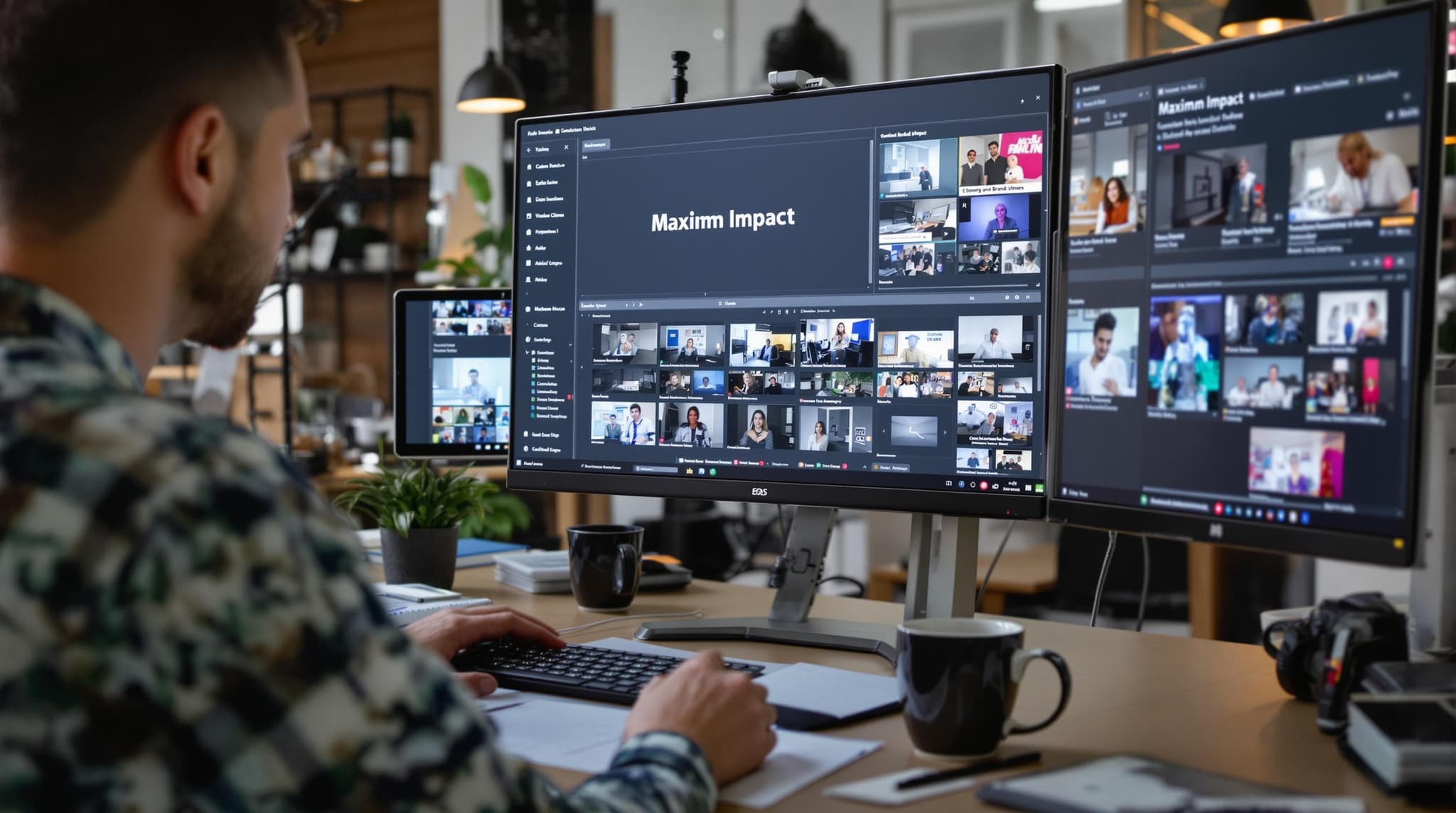 Marketer sorting different video formats on dashboard labeled Maximum Impact
