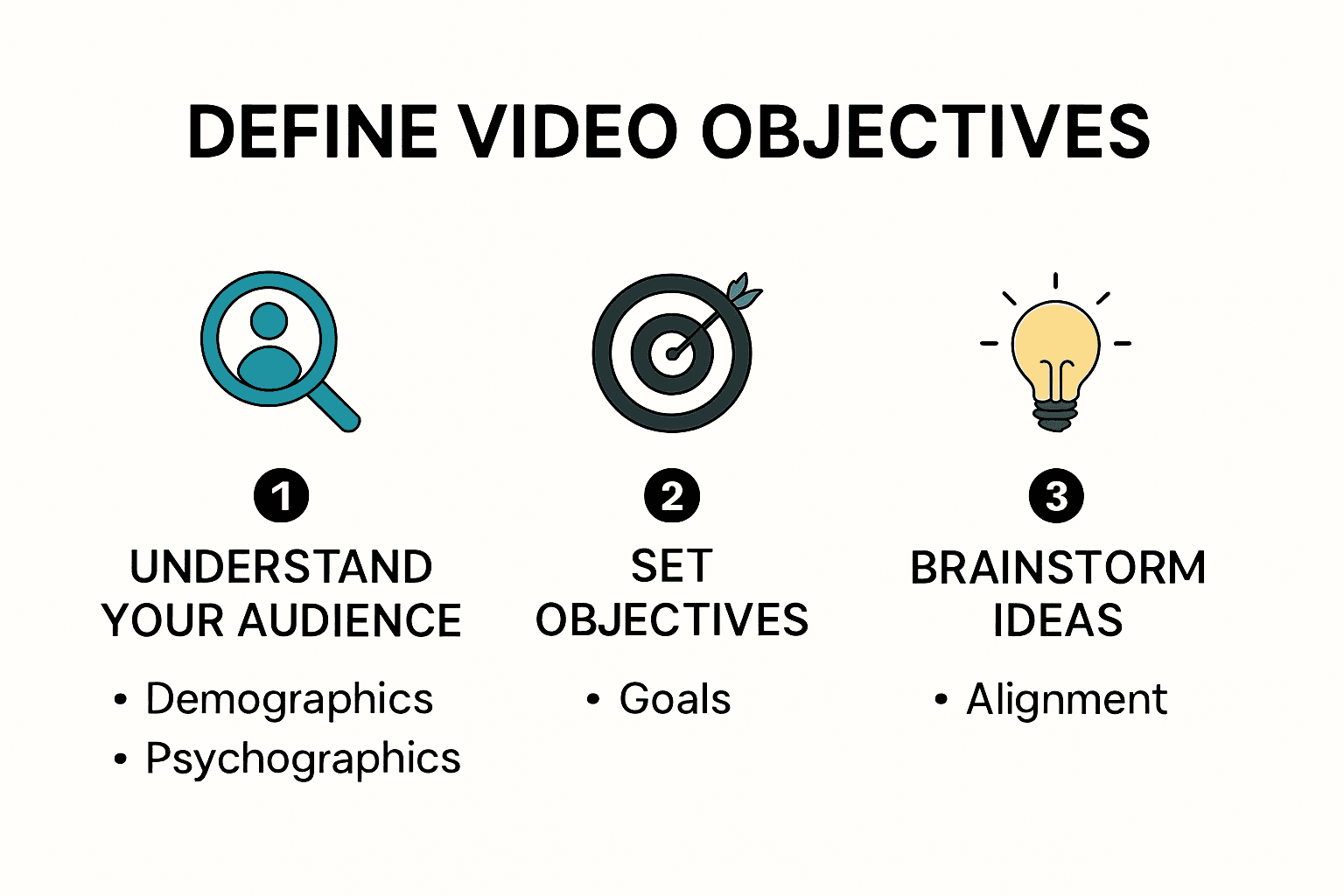 Infographic outlining audience understanding and goal setting steps