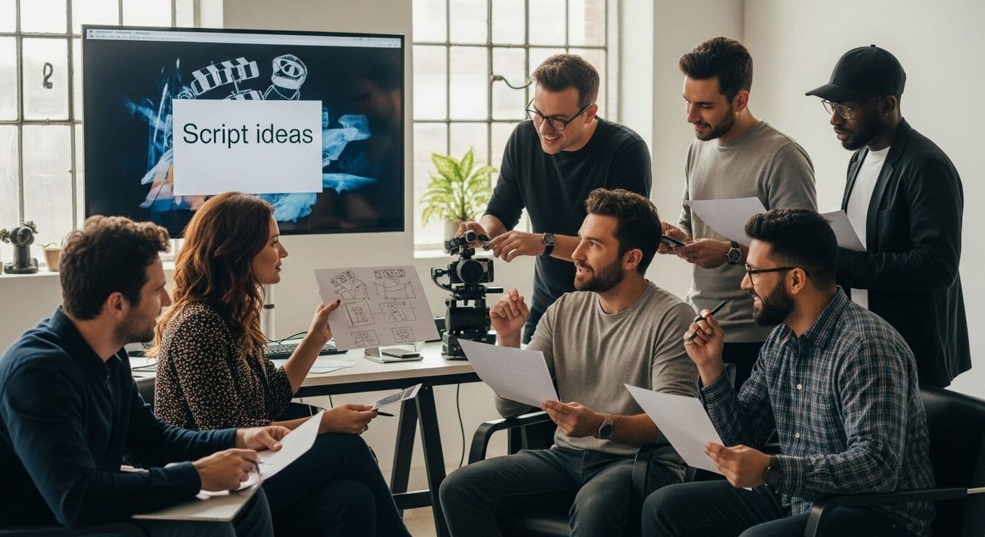 filmmakers brainstorming script ideas