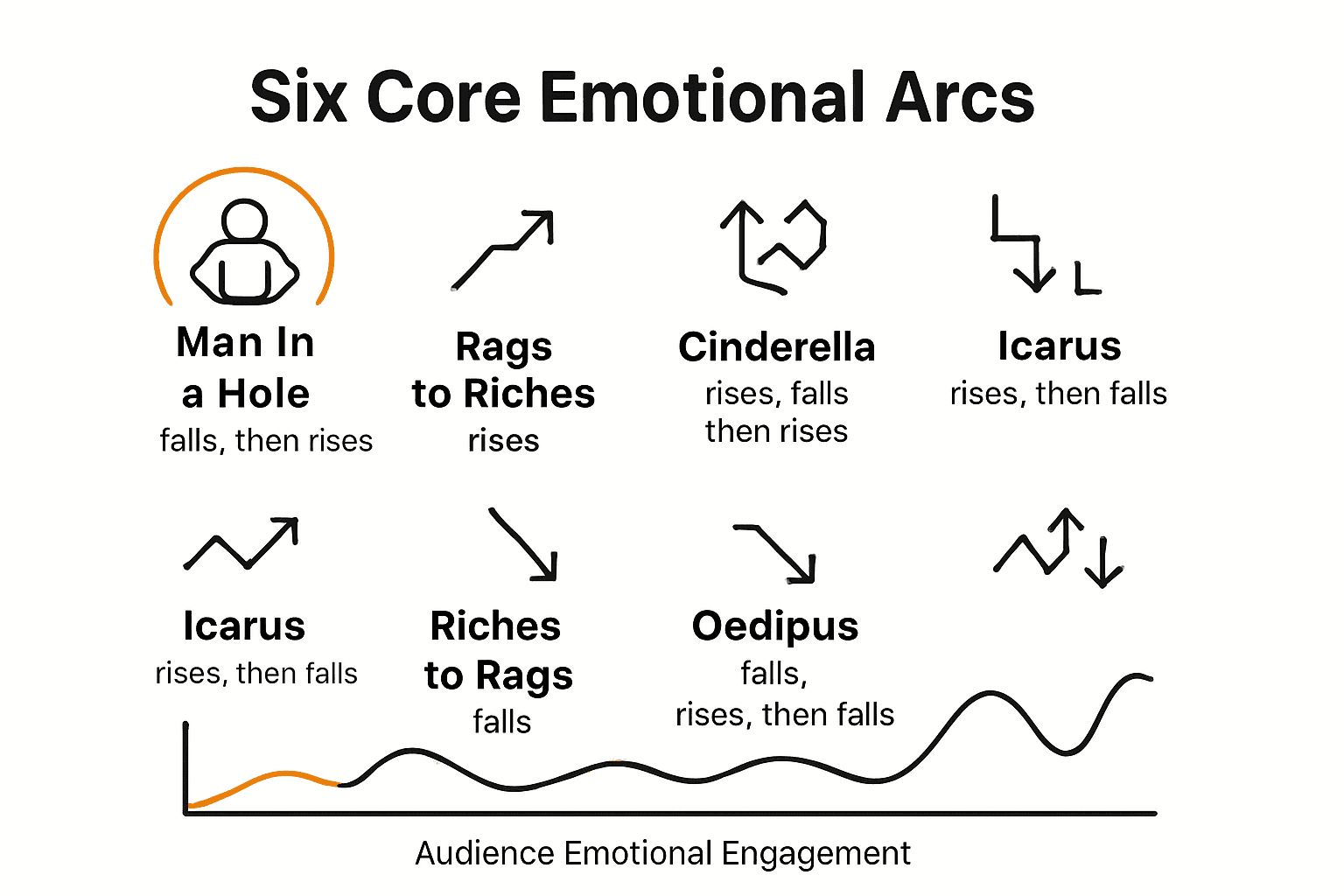 Infographic of story arcs in short films