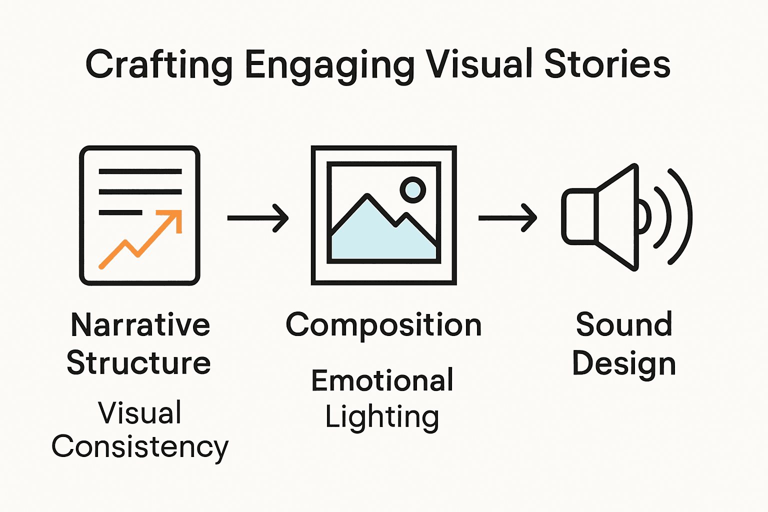 Infographic showing key steps to engaging visual storytelling