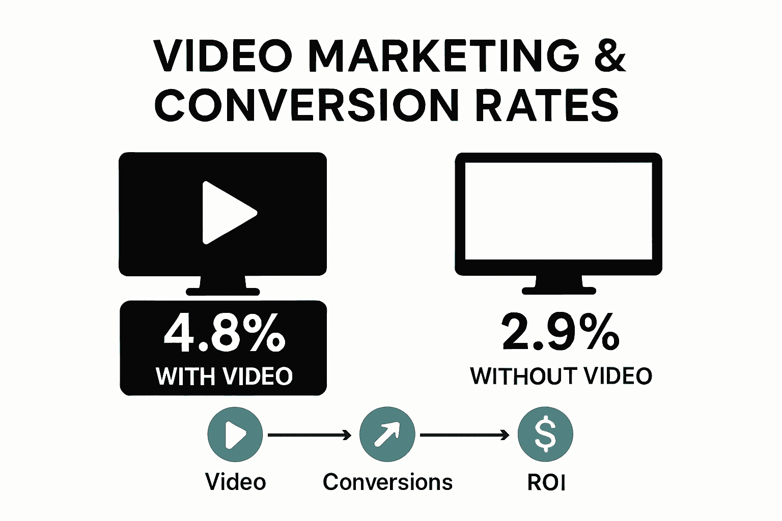 Infographic showing website conversion rates for video marketing