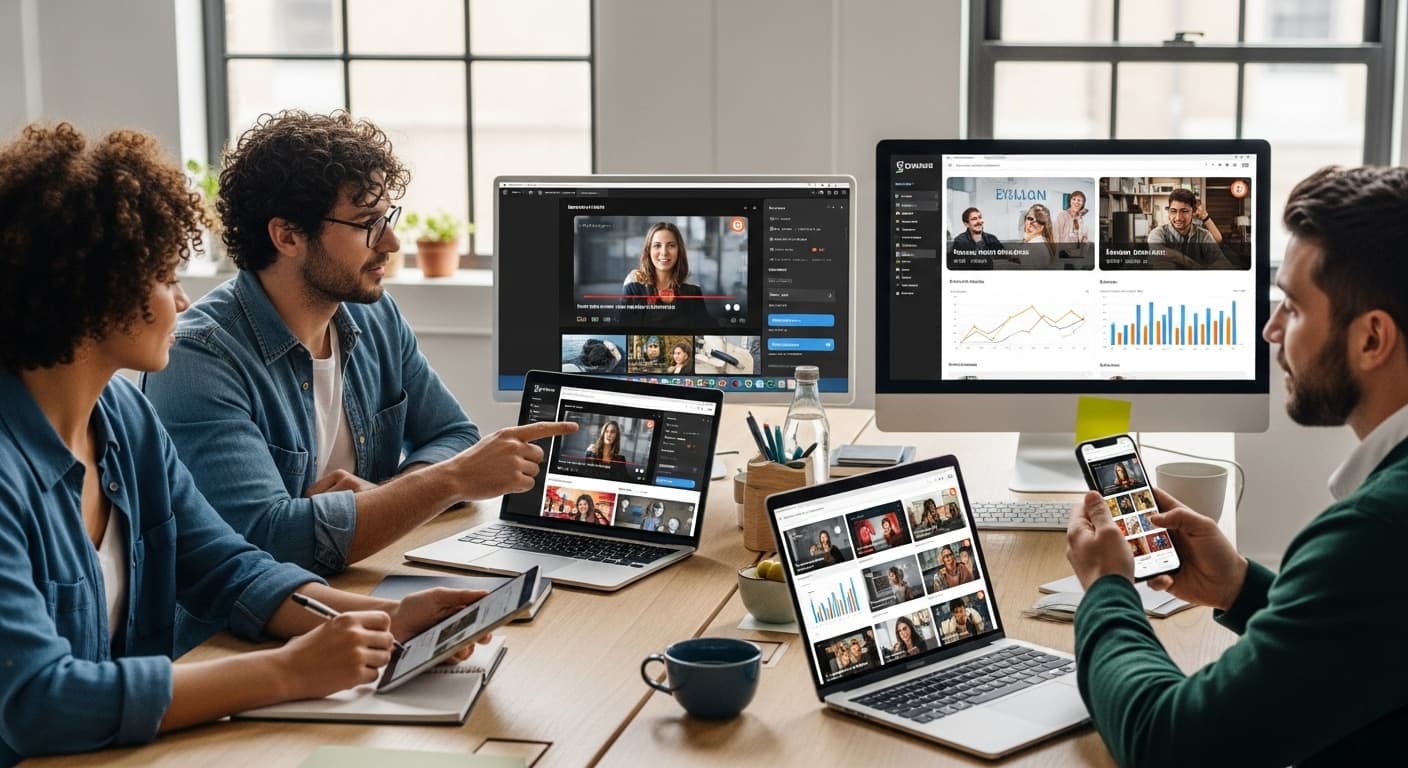 social media video tips, collaboration, modern workspace