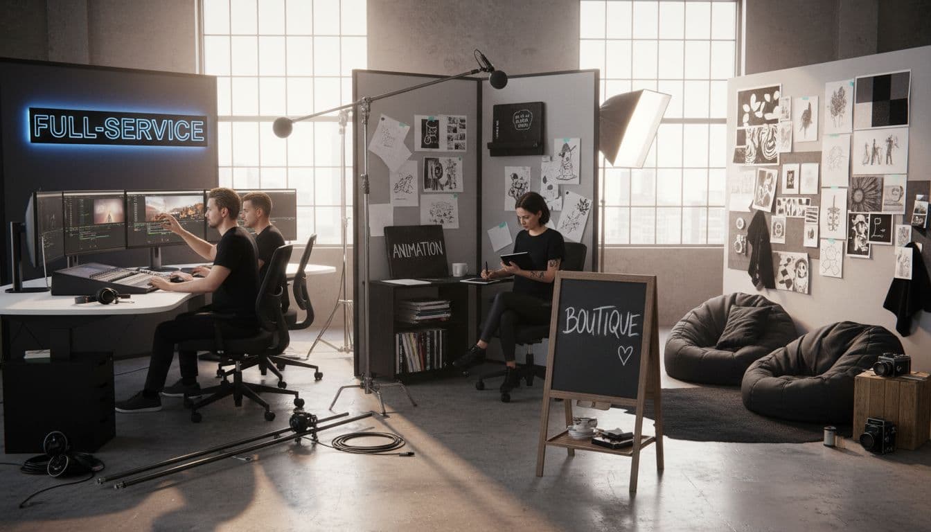 Different types of video agency studio workspaces