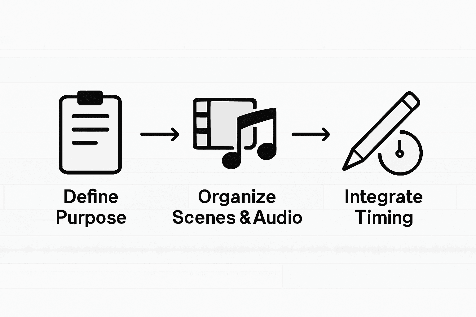 Infographic video script steps timeline