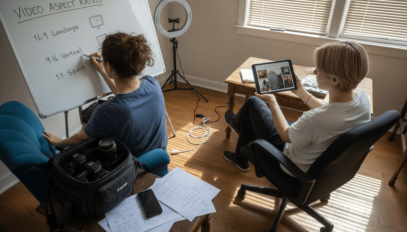 Creators planning video aspect ratios together