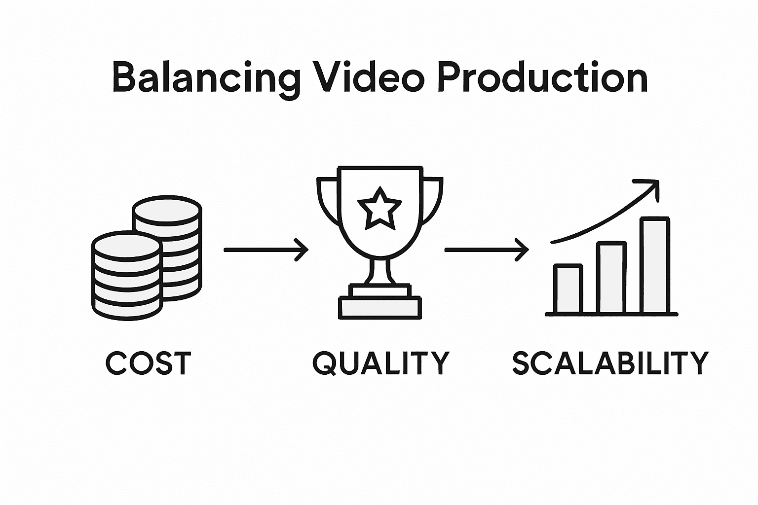 Infographic on balancing cost, quality, scalability