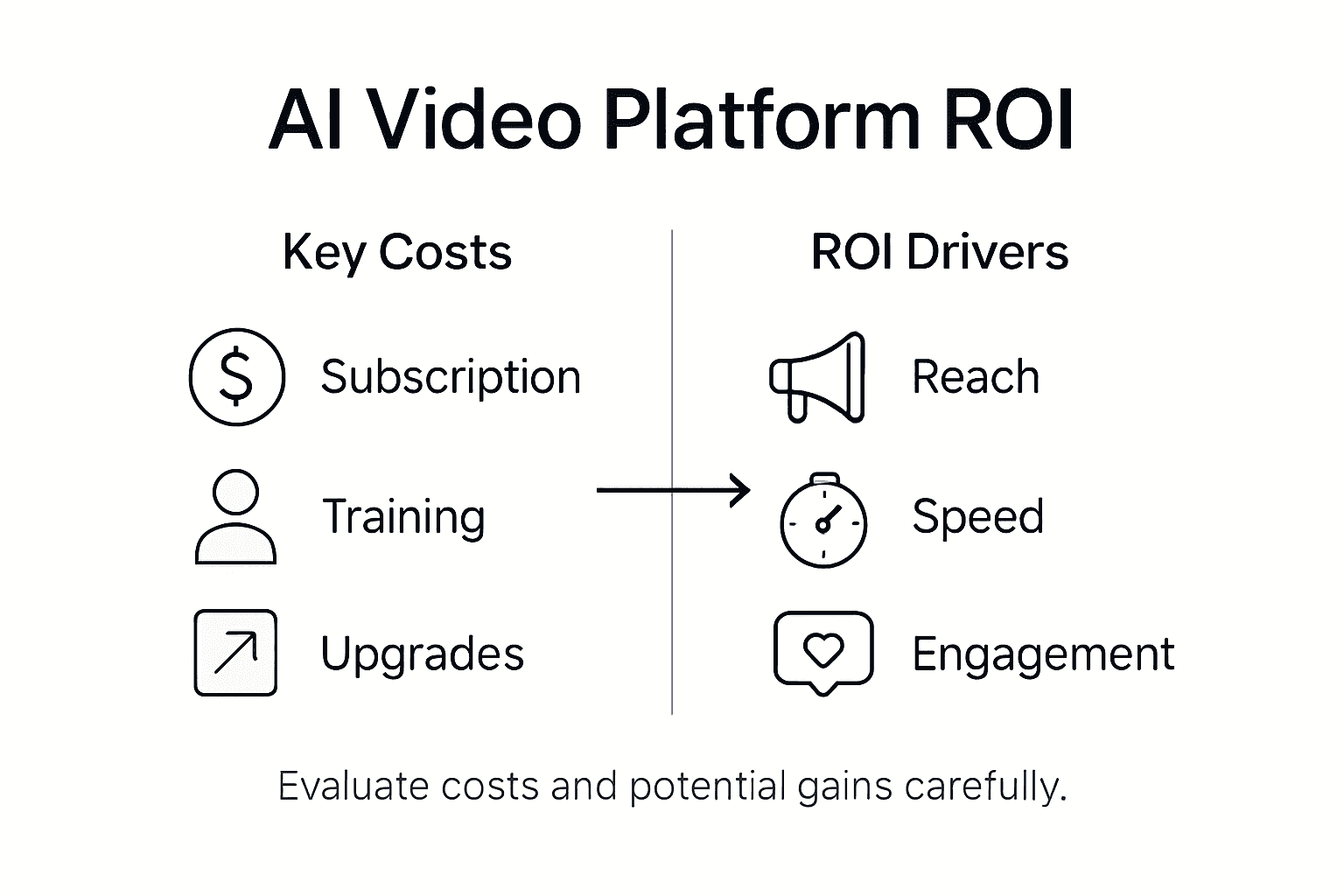 Infographic comparing AI video costs and ROI