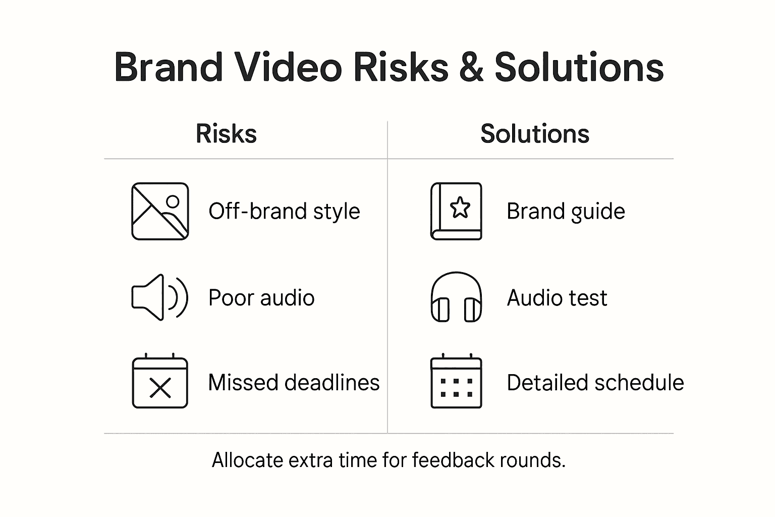 Infographic showing brand video risks and solutions