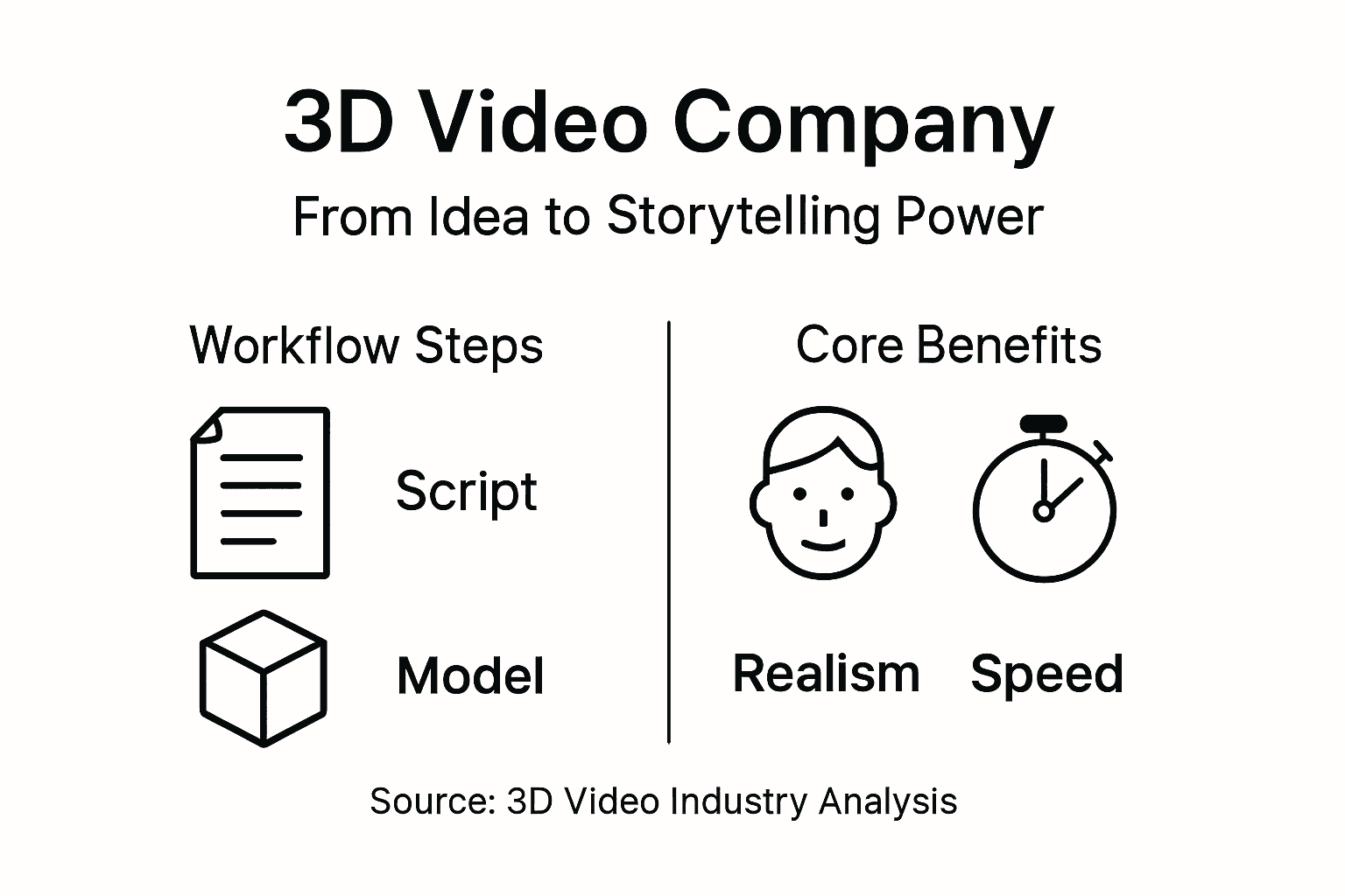 Infographic: 3D video company workflow and benefits