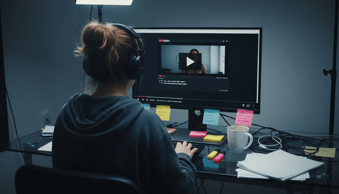 Person extracting scenes from YouTube video