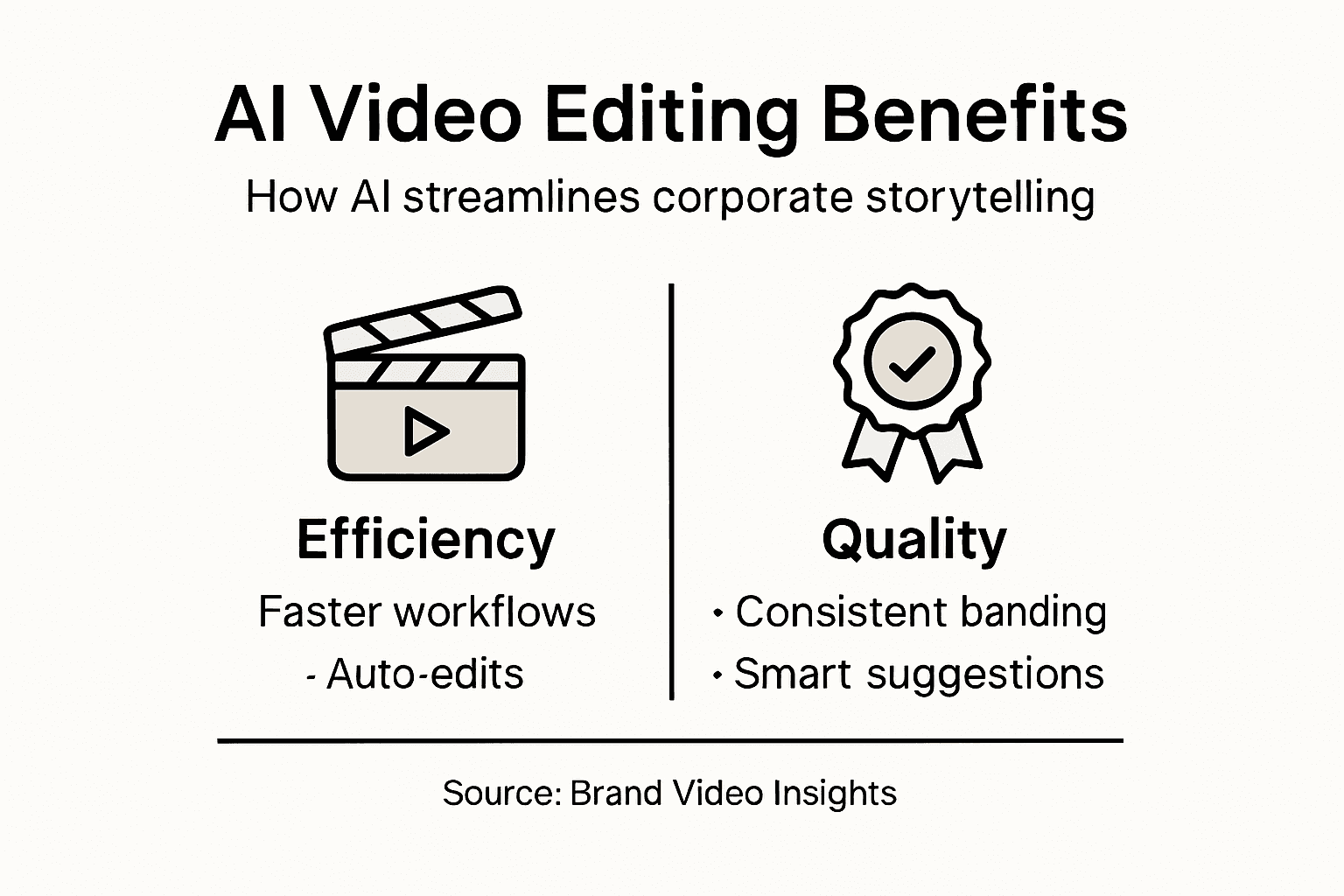 Infographic showing AI video editor benefits