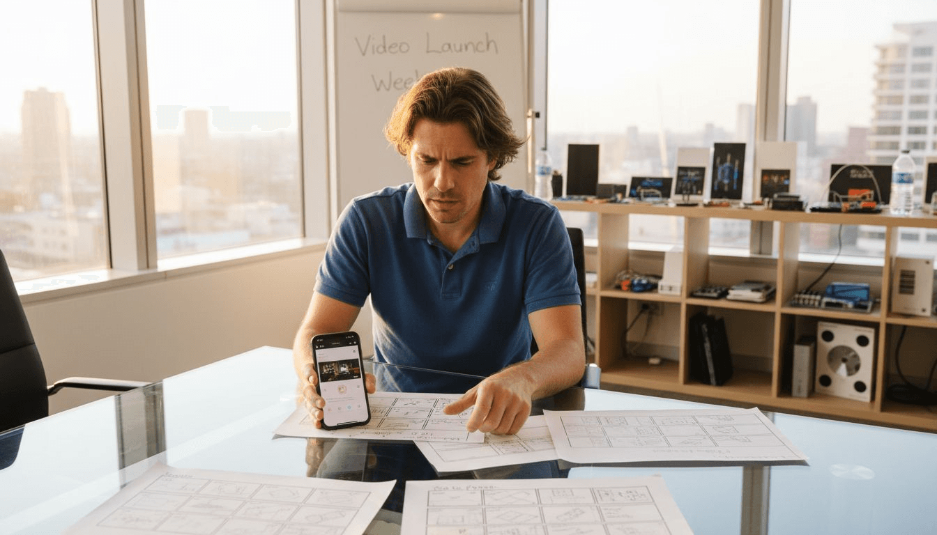 Tech marketer planning short form video