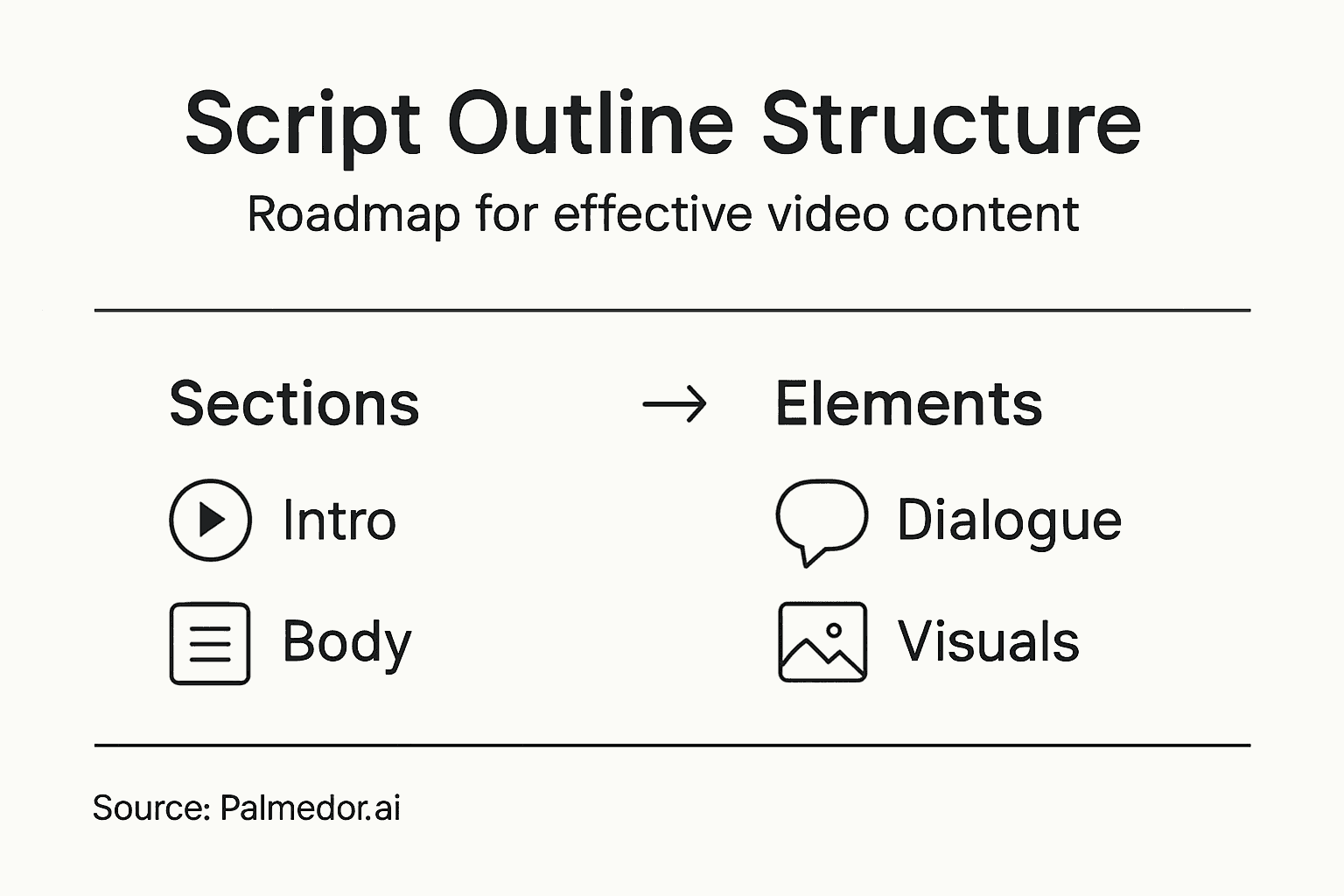 Infographic outlining script structure essentials