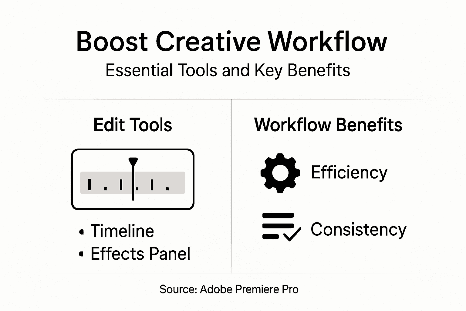 Infographic on Premiere Pro workflow essentials