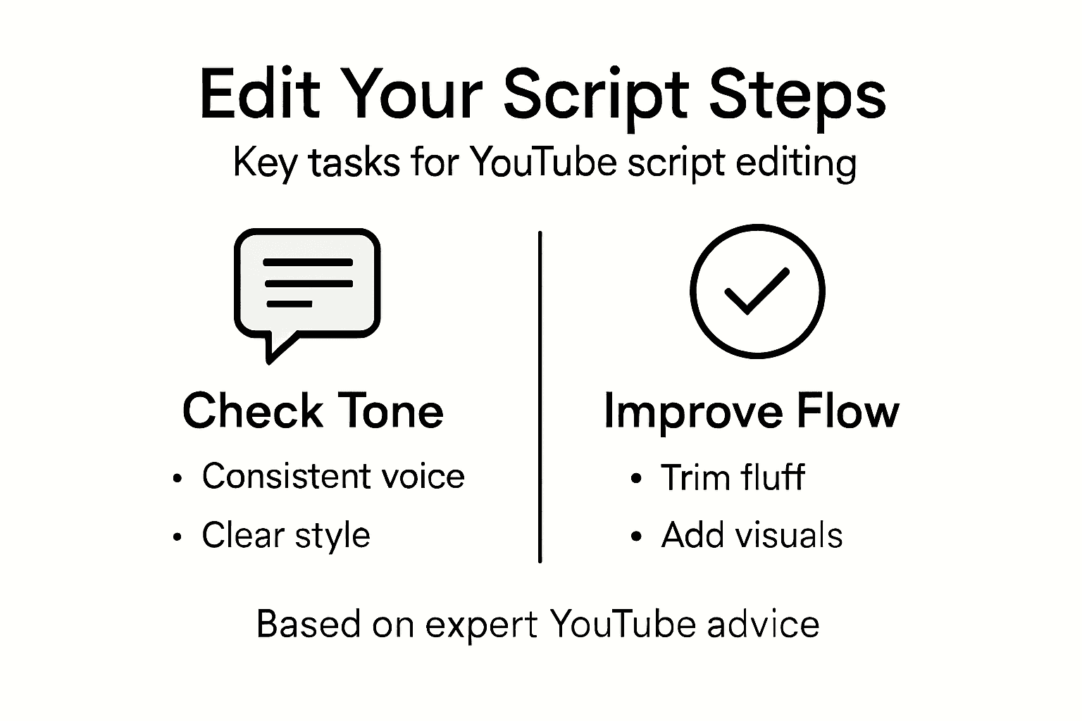 Infographic showing key script editing steps