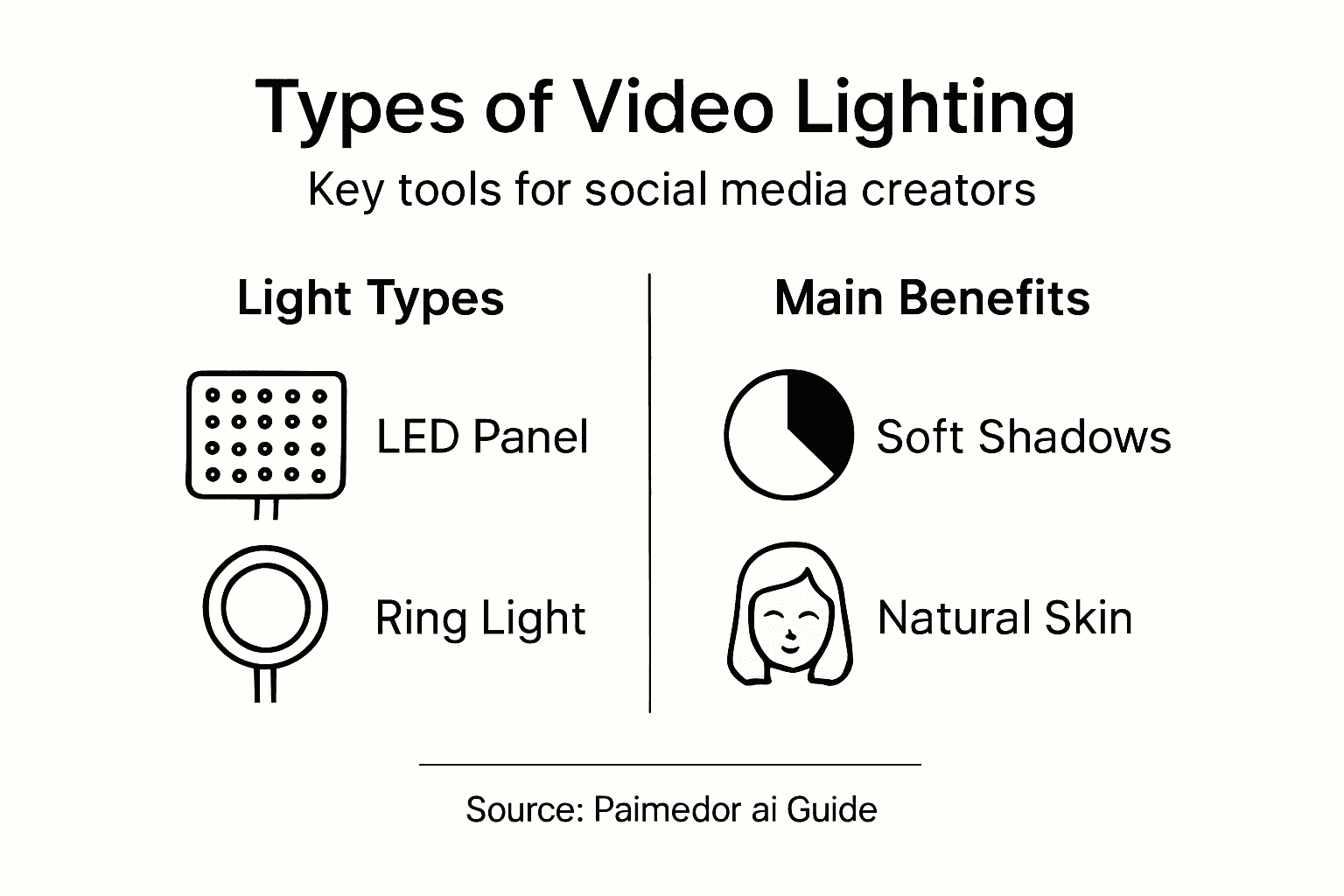 Infographic about main video light types